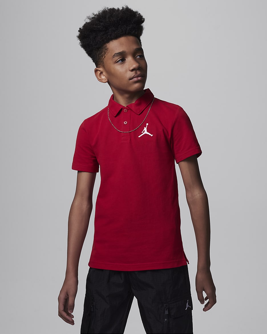 Jordan Jumpman Polo Big Kids Top. Nike JP